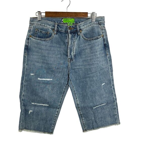 SANDRINE ROSE vs SR‎ NWT Women's Bermuda Blue Denim Shorts Size 28 - Picture 1 of 11